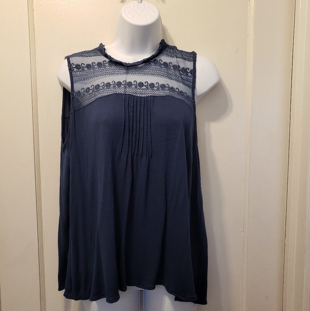 Love potion boho sleeveless top with  lace netting